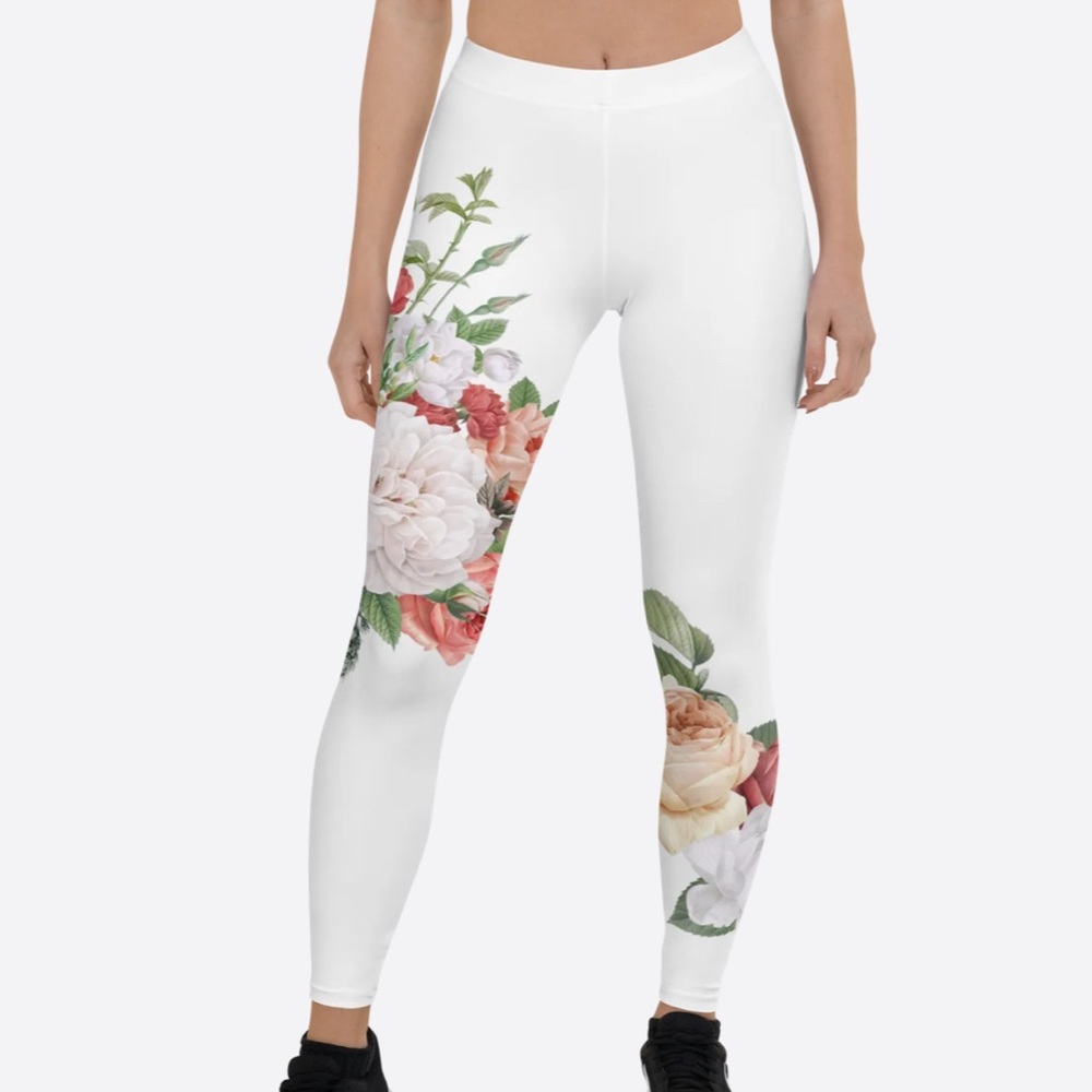FINAL SALE‼️Lions of Paris Floral White Leggings size M